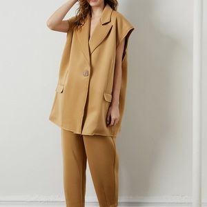 Oversized scuba blazer vest